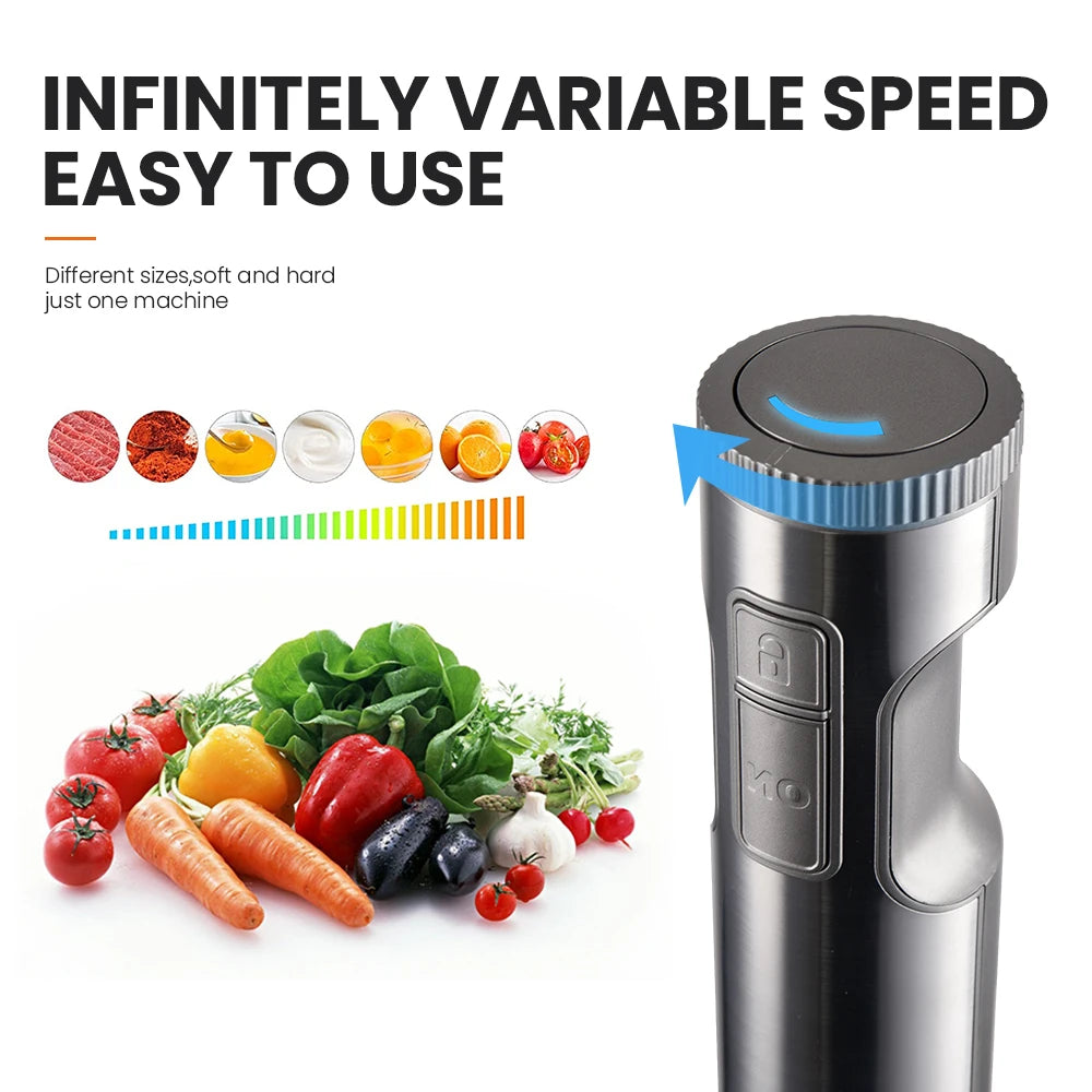 Misturador -MIUI, de Imersão Manual, Poderoso Misturador para Alimentos, Copo de Mistura, Processador 500ml, 400 ml, 4-em-1, Aço Inoxidável, 1000W