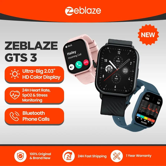 Smartwatch Zeblaze-GTS 3, Ultra Grande, 2.03 "Tela HD