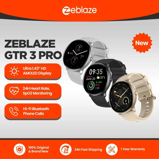 Smartwatch Zeblaze GTR 3 Pro com Voz Chamanda,  Display AMOLED